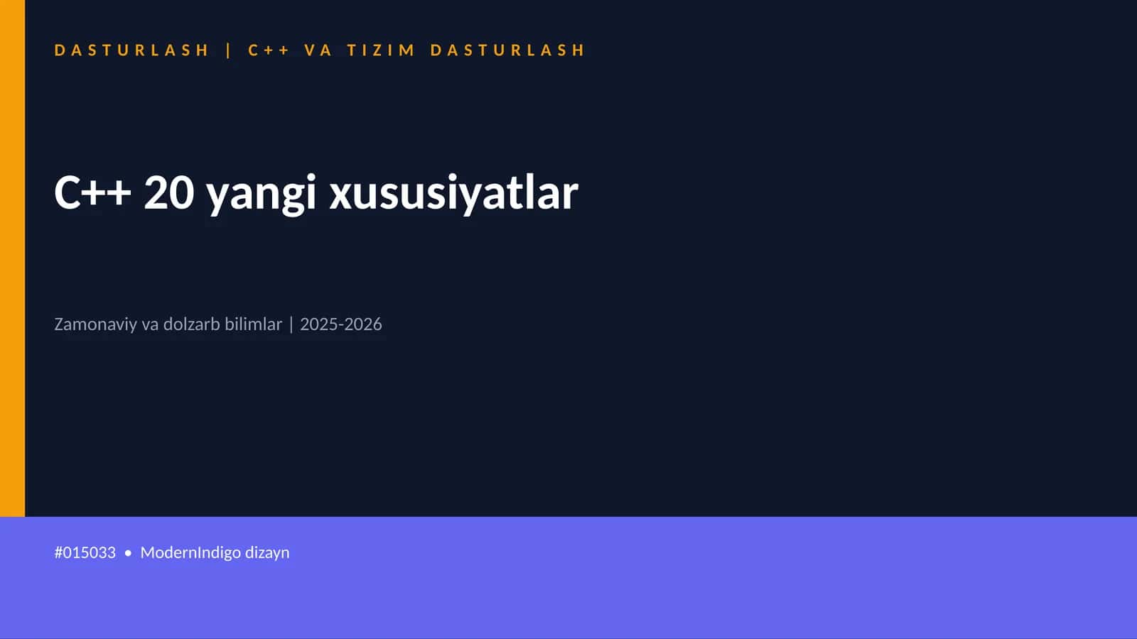 C++ VA TIZIM DASTURLASH