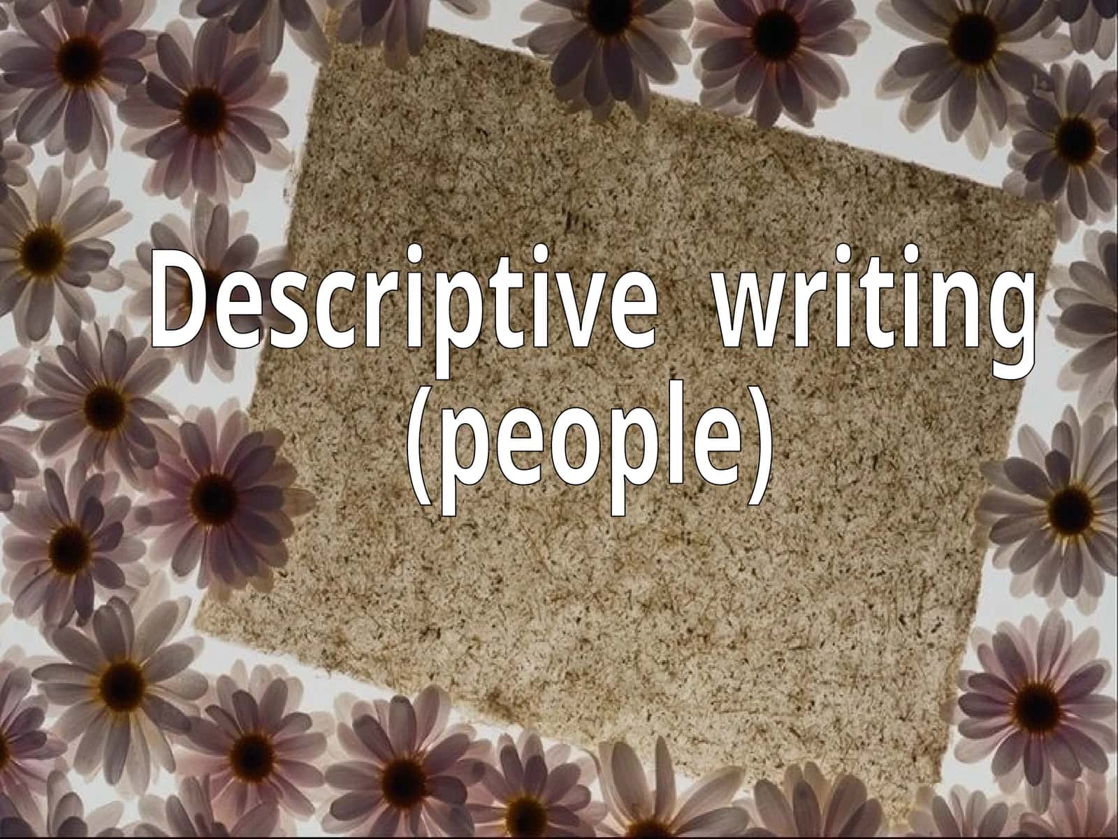 Descriptive writing