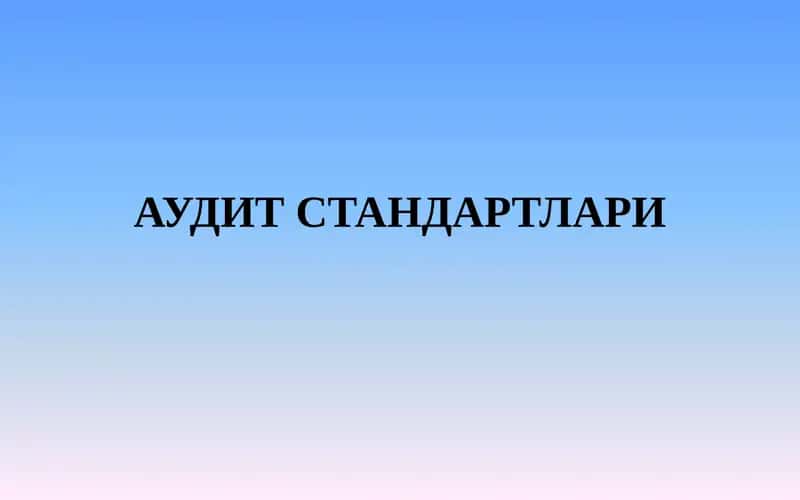 АУДИТ СТАНДАРТЛАРИ