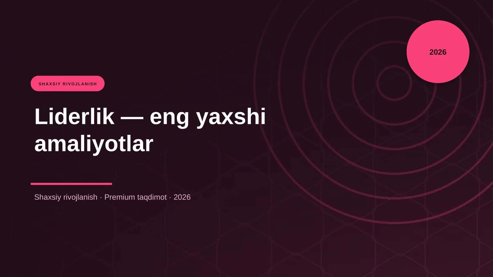 Liderlik — eng yaxshi amaliyotlar