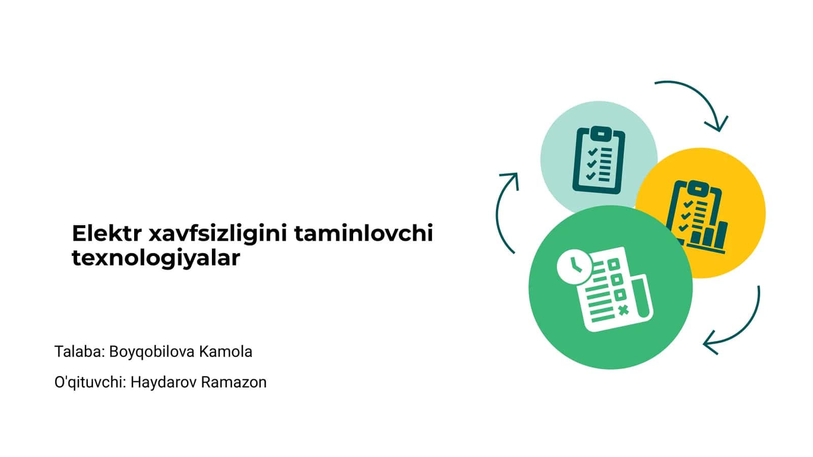 Elektr xavfsizligini taminlovchi texnologiyalar