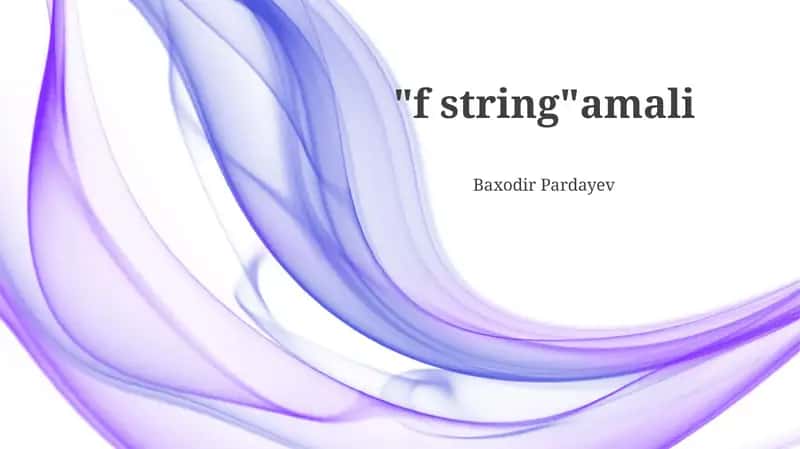 Python f-stringlar