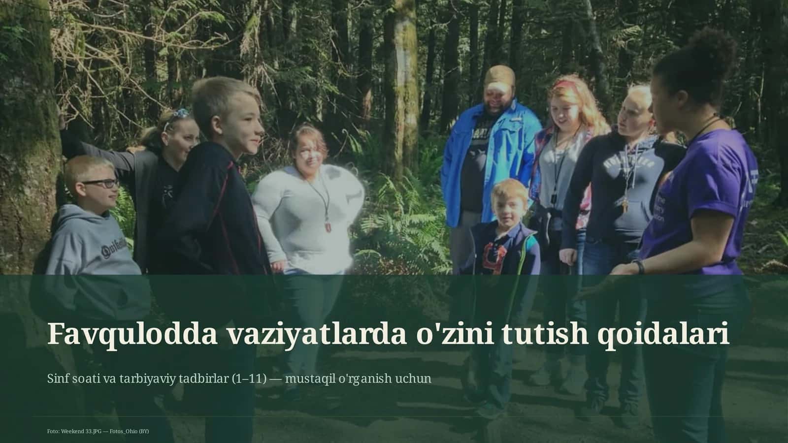 Favqulodda vaziyatlarda o'zini tutish qoidalari