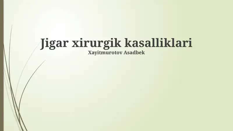 Jigar xirurgik kasalliklari