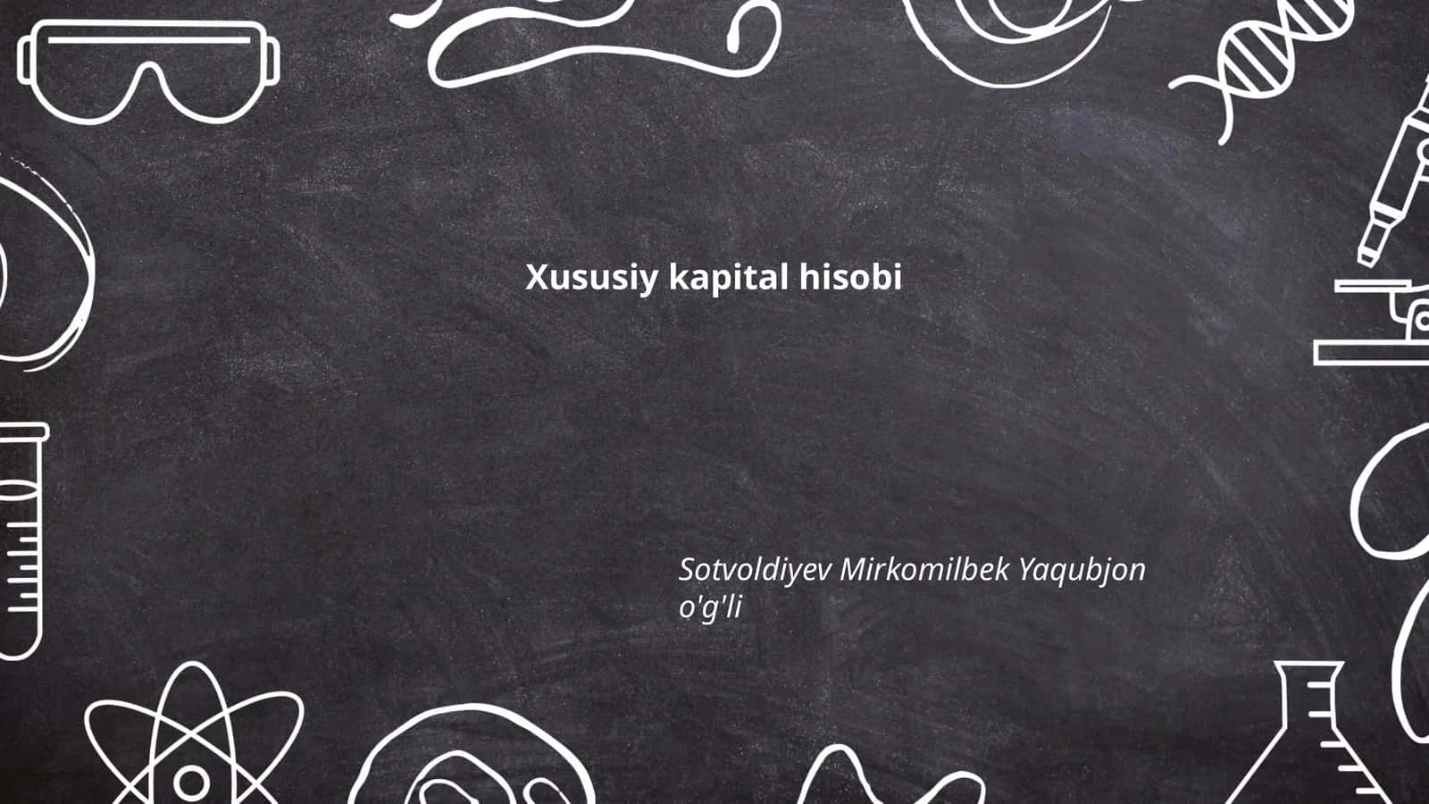 Xususiy kapital hisobi