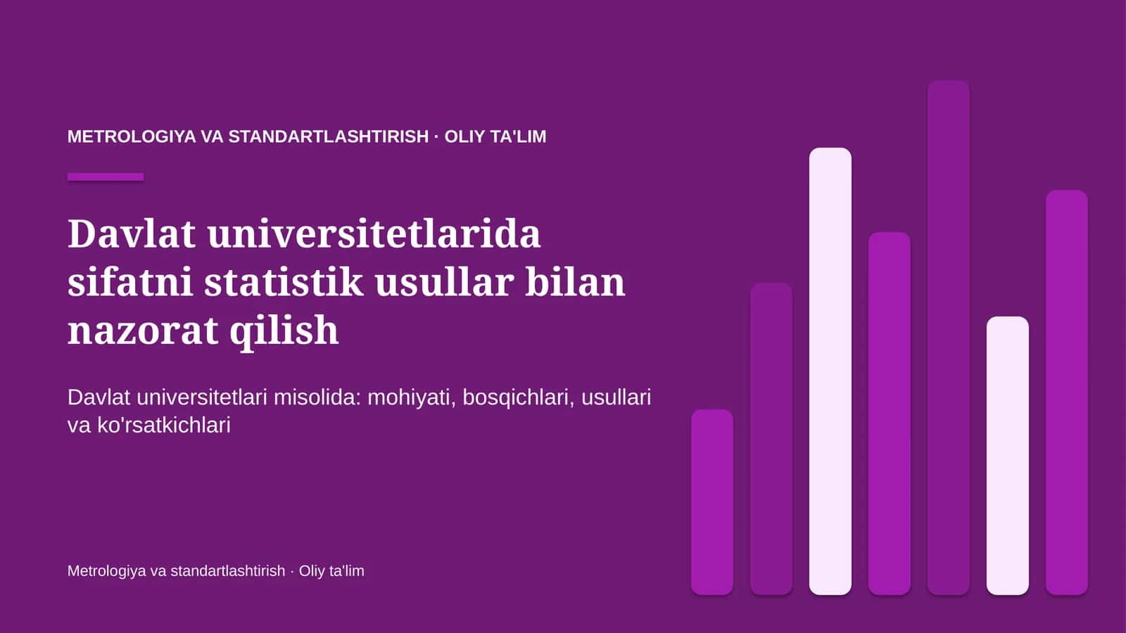 davlat universitetlarida sifatni statistik usullar bilan nazorat qilish 5198