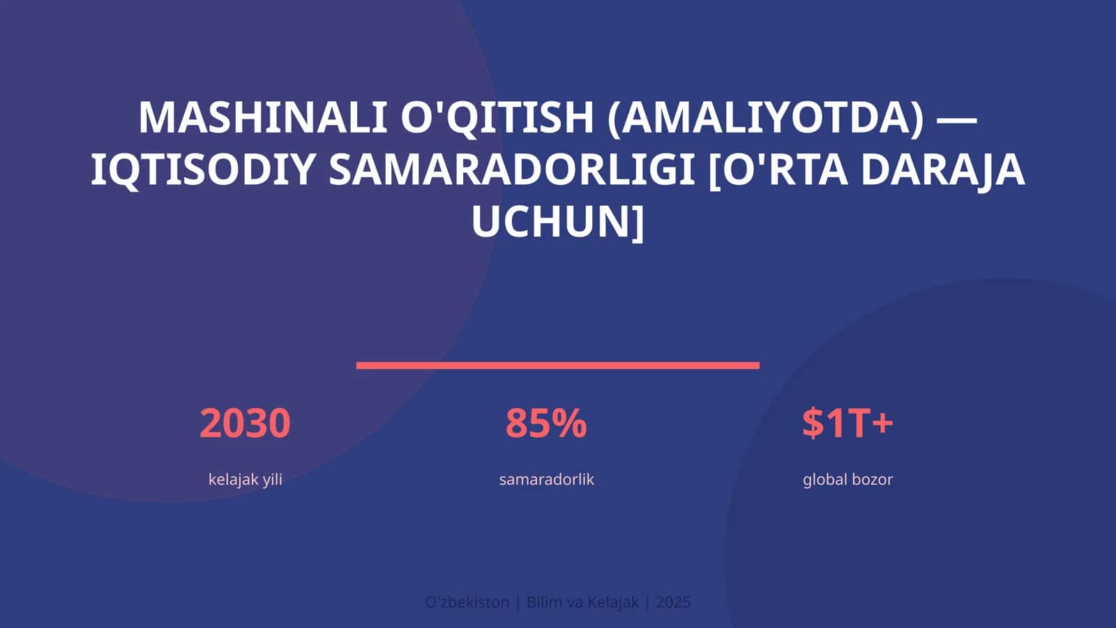 Mashinali o'qitish (amaliyotda) — iqtisodiy samaradorligi [o'rta daraja uchun]