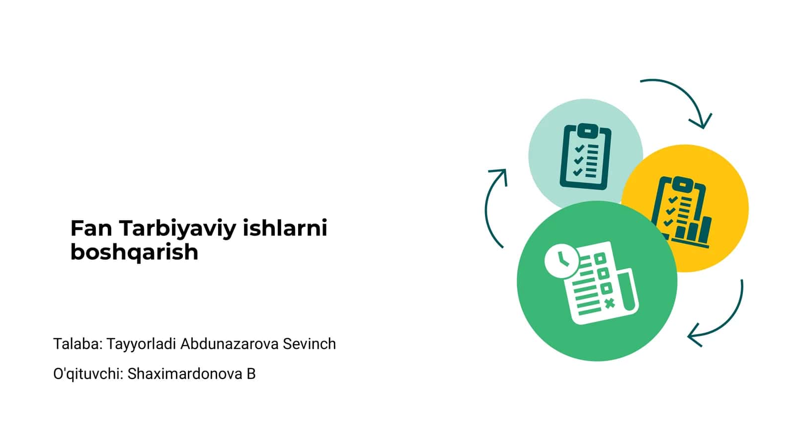 Fan Tarbiyaviy Ishlarni Boshqarish