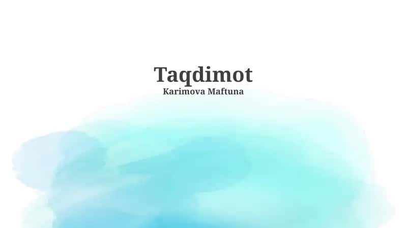 Samarali Taqdimot Uchun Maslahatlar