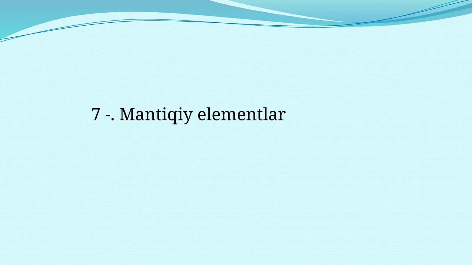 Mantiqiy elementlar