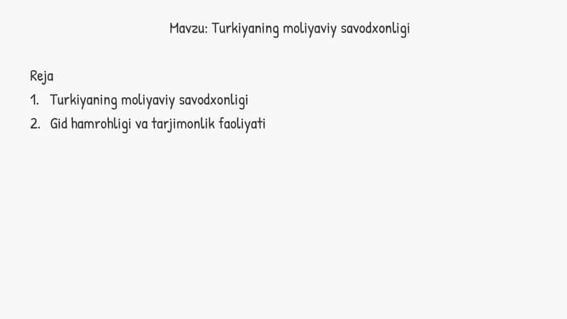 Turkiyaning moliyaviy savodxonligi
