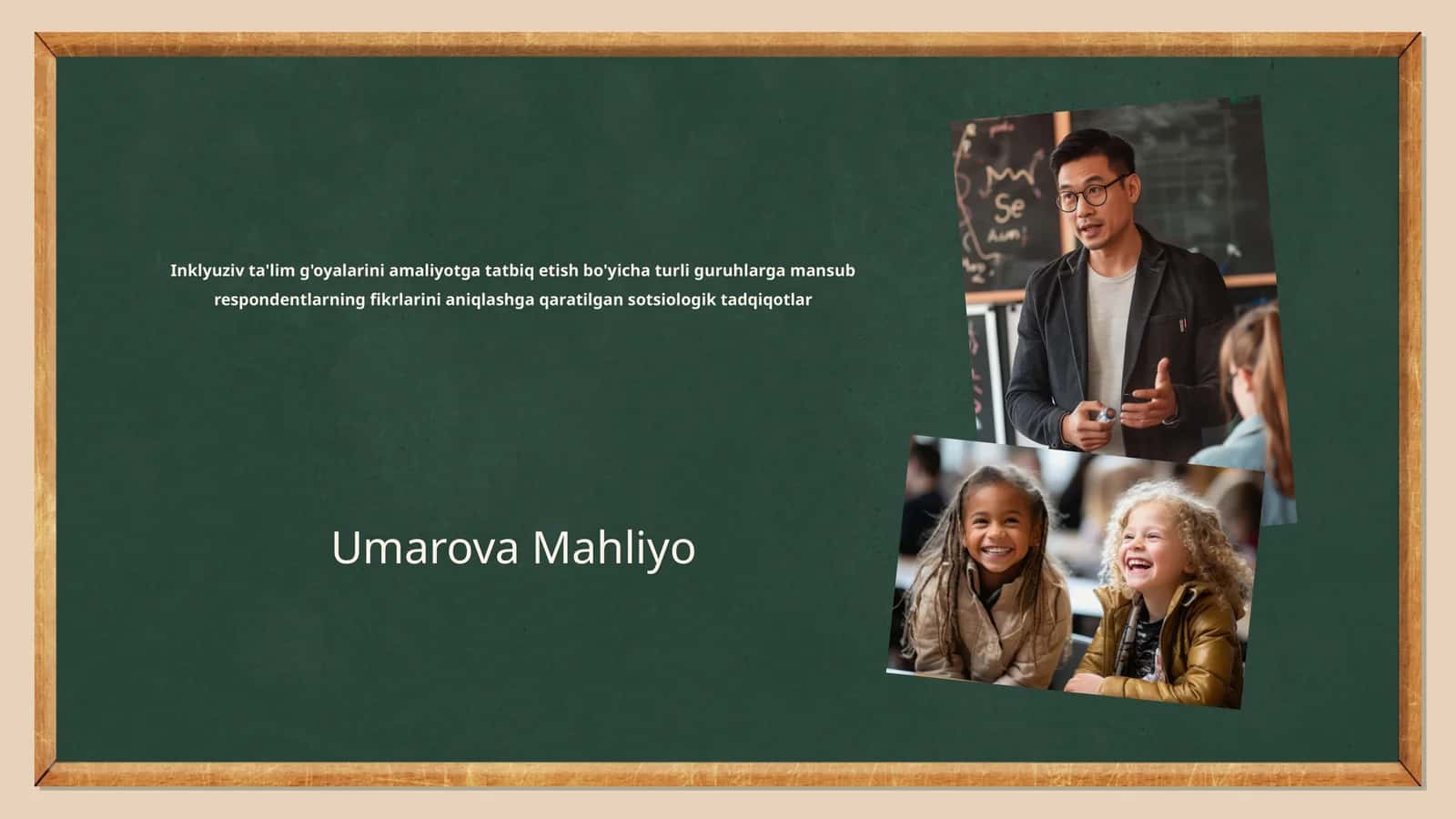 Inklyuziv ta'lim g'oyalarini amaliyotga tatbiq etish bo'yicha turli guruhlarga mansub respondentlarning fikrlarini aniqlashga qaratilgan sotsiologik tadqiqotlar