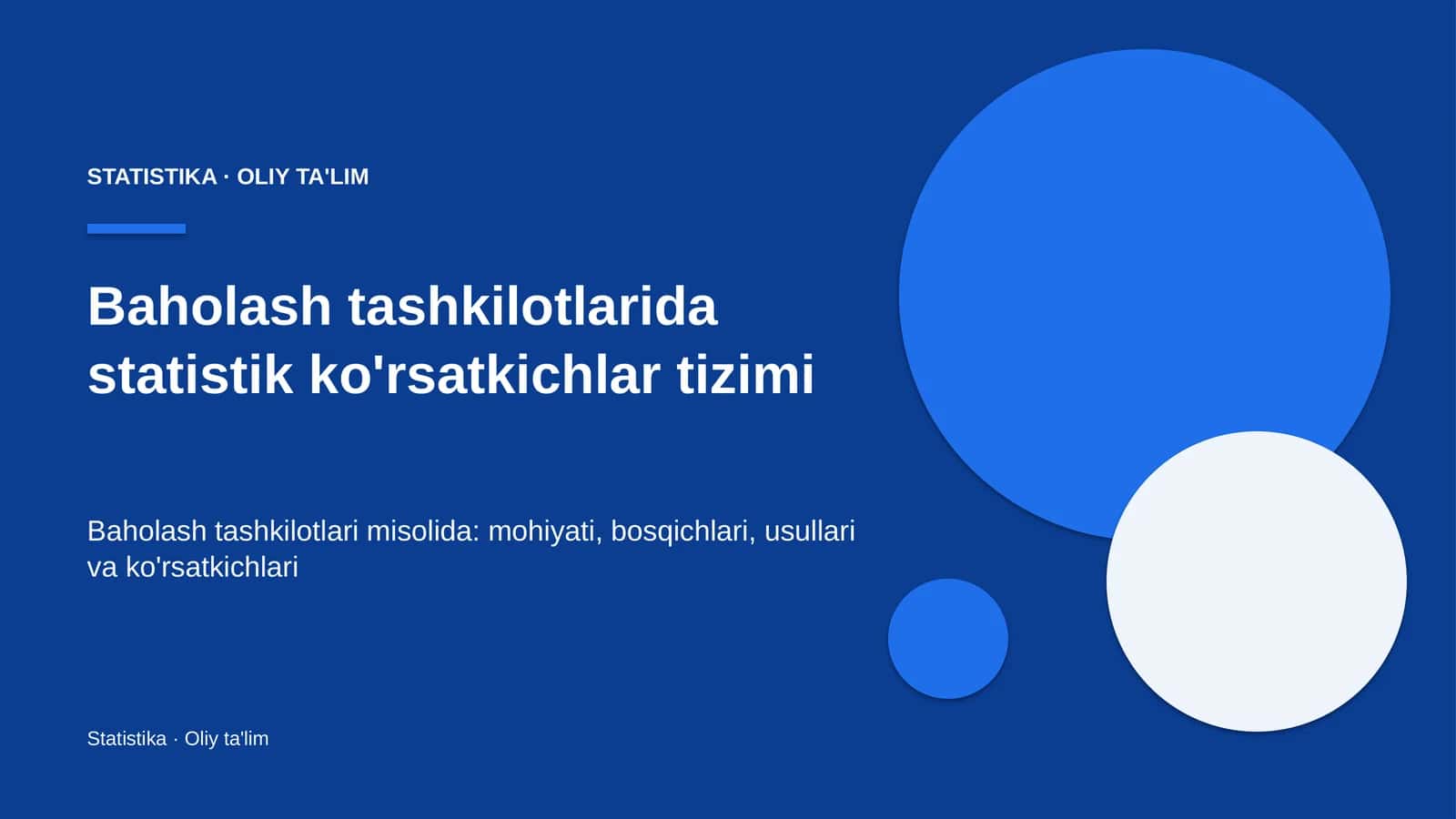 Statistika · Oliy Ta'lim