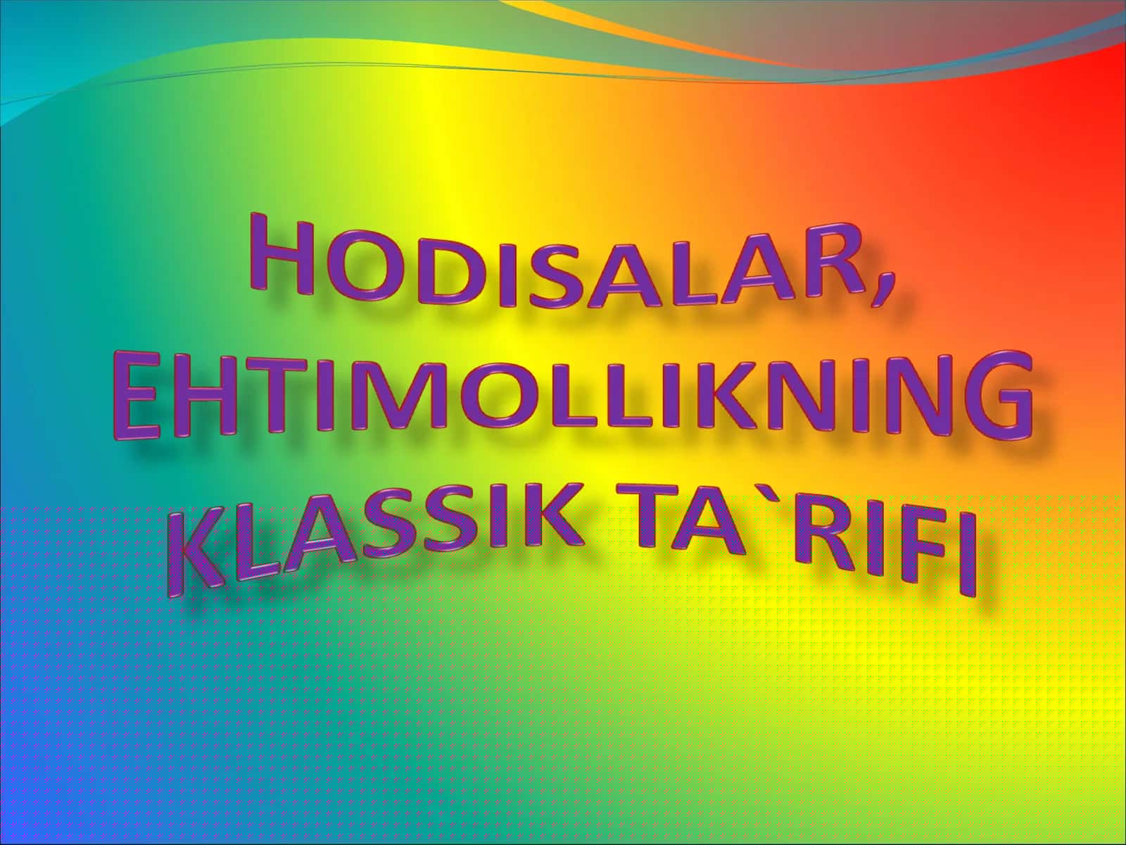 Ehtimollar nazariyasi