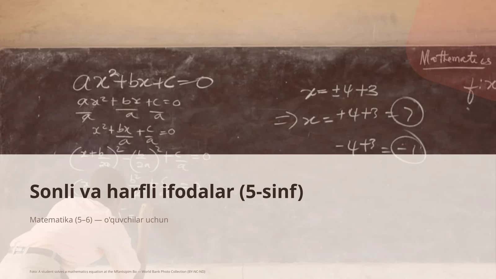 Sonli va harfli ifodalar (5-sinf)