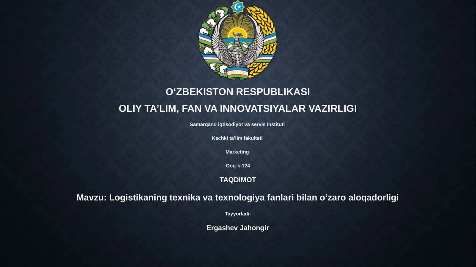 Logistikaning texnika va texnologiya fanlari bilan oʻzaro aloqadorligi