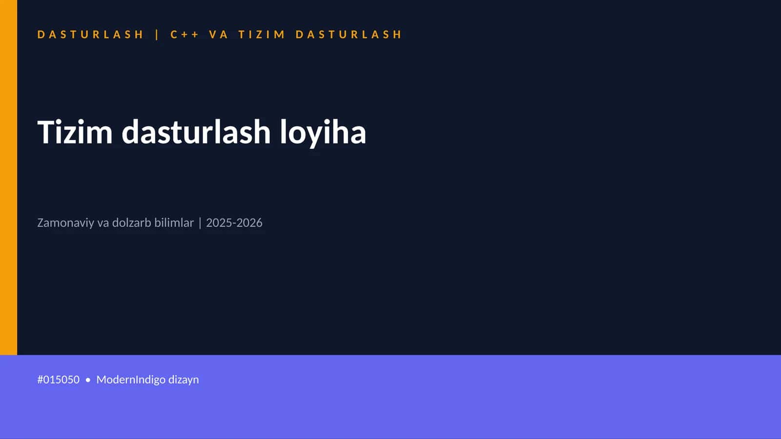DASTURLASH | C++ VA TIZIM DASTURLASH