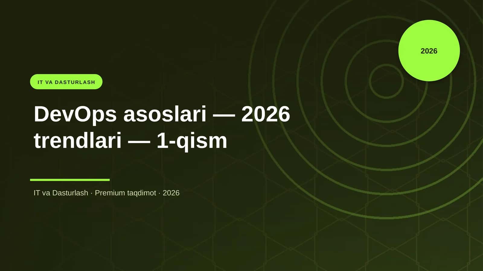 DevOps asoslari — 2026 trendlari — 1-qism
