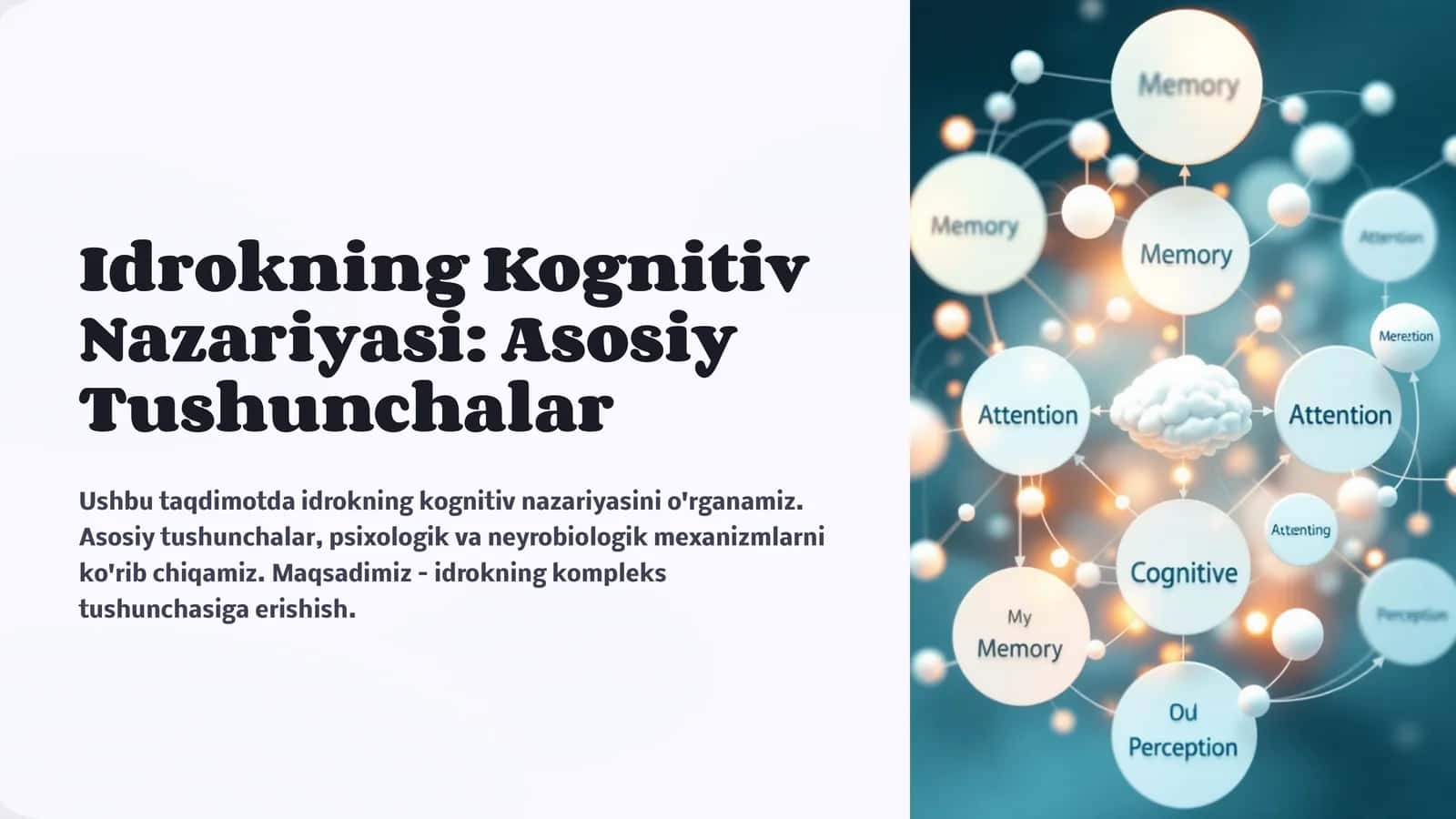 Idrokning Kognitiv Nazariyasi Asosiy Tushunchalar
