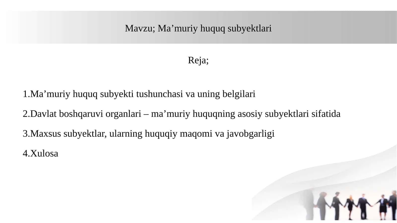 Ma’muriy huquq subyektlari
