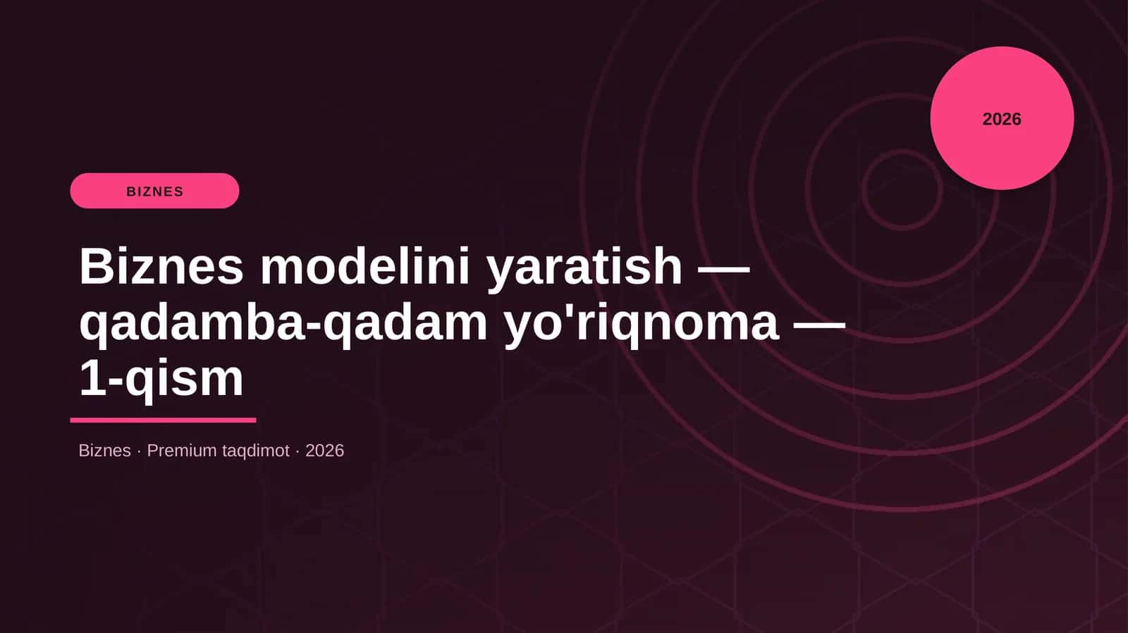 Biznes modelini yaratish — qadamba-qadam yo'riqnoma