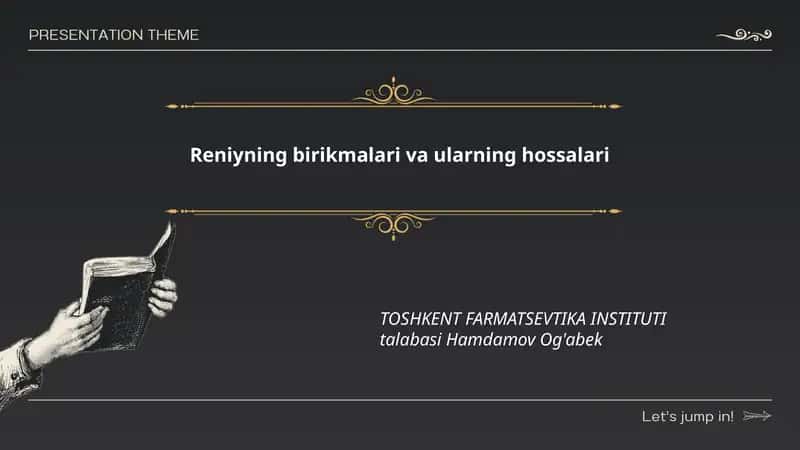 Reniyning birikmalari va ularning hossalari
