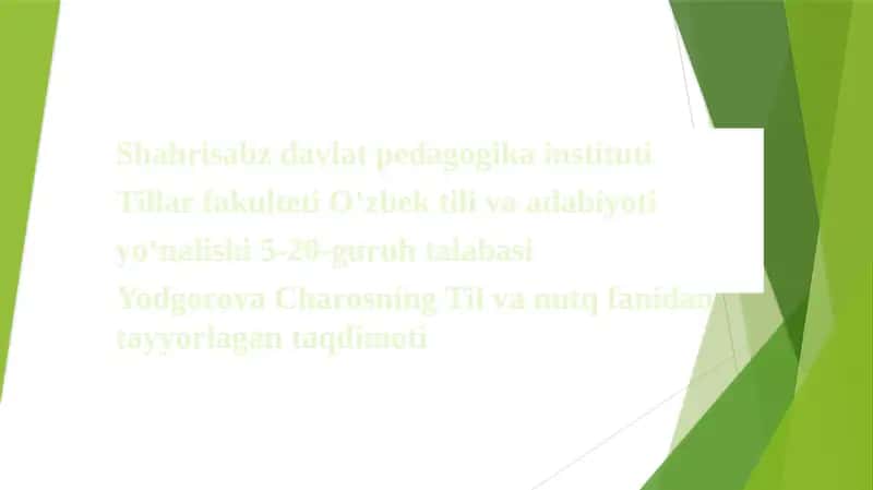 BOLANUTQININGO'ZIGAXOSXUSUSIYATLARI