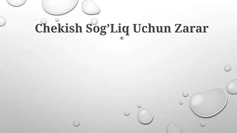 Chekish Sog'Liq Uchun Zarar
