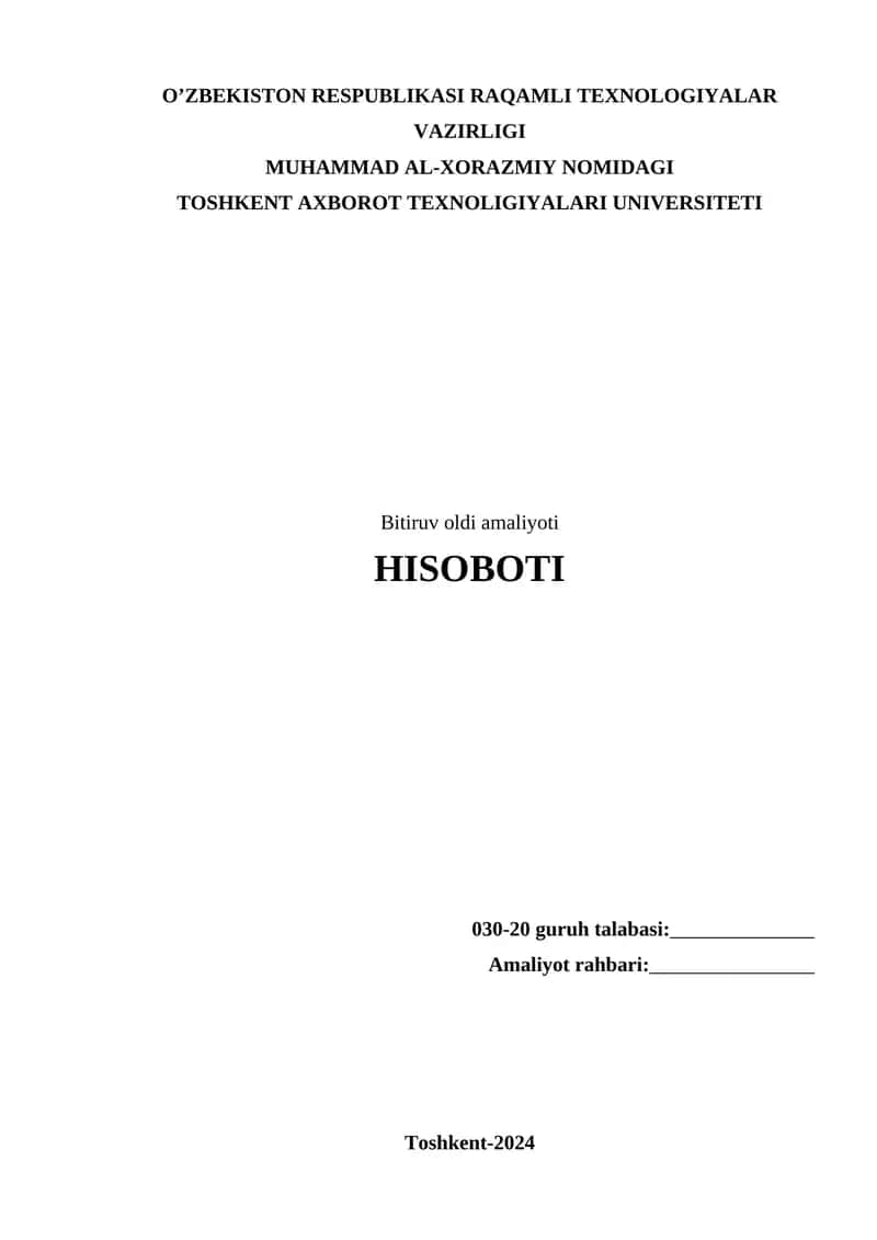 Bitiruv oldi amaliyoti