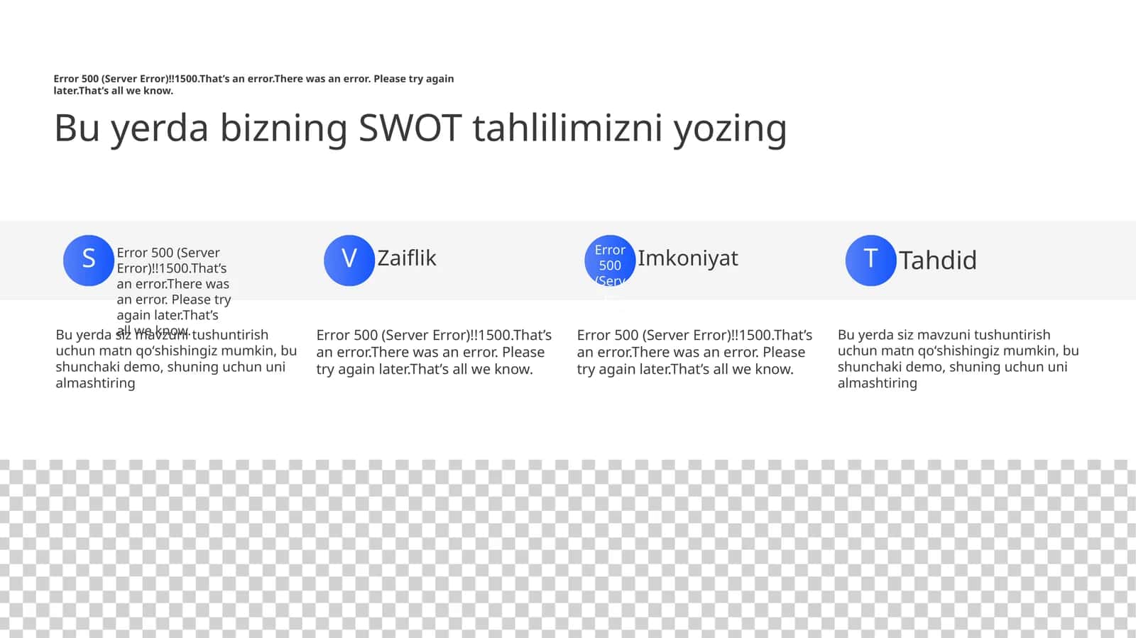 Biznes SWOT Tahlili va Strategik Rejalashtirish Taqdimoti (10 Slayd)