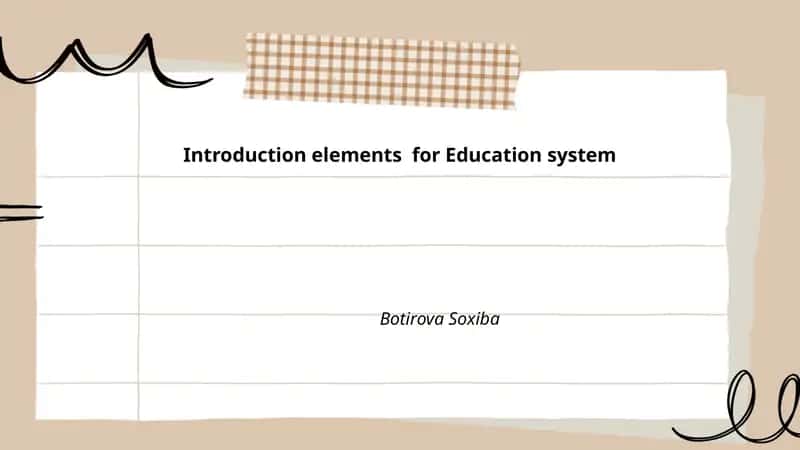 Introduction elements for Education system