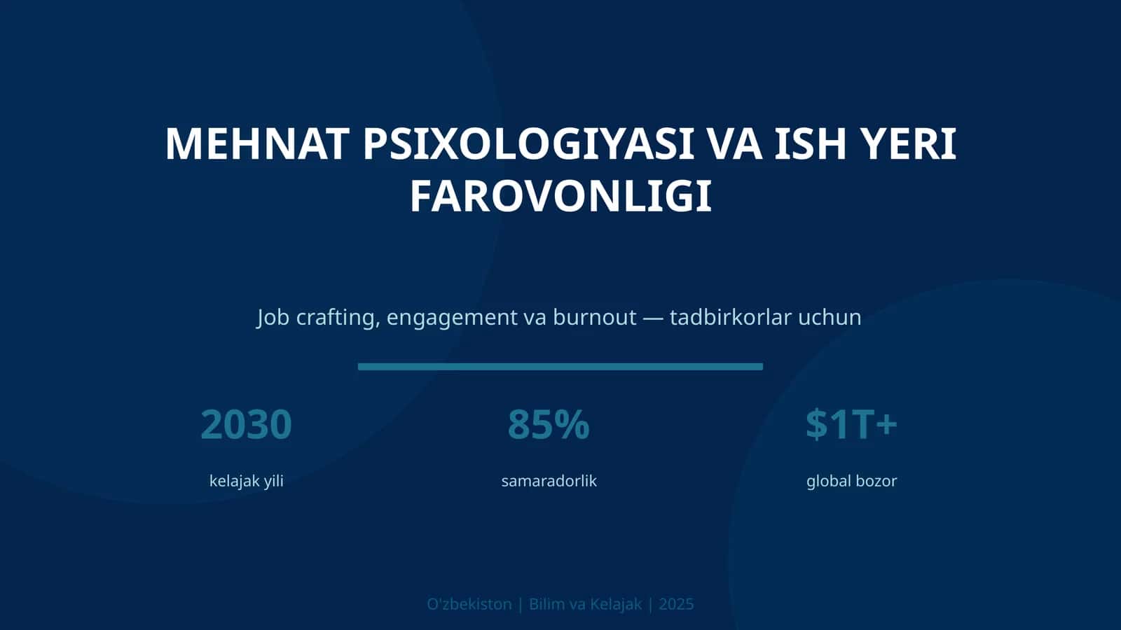 MEHNAT PSIXOLOGIYASI VA ISH YERI FAROVONLIGI
