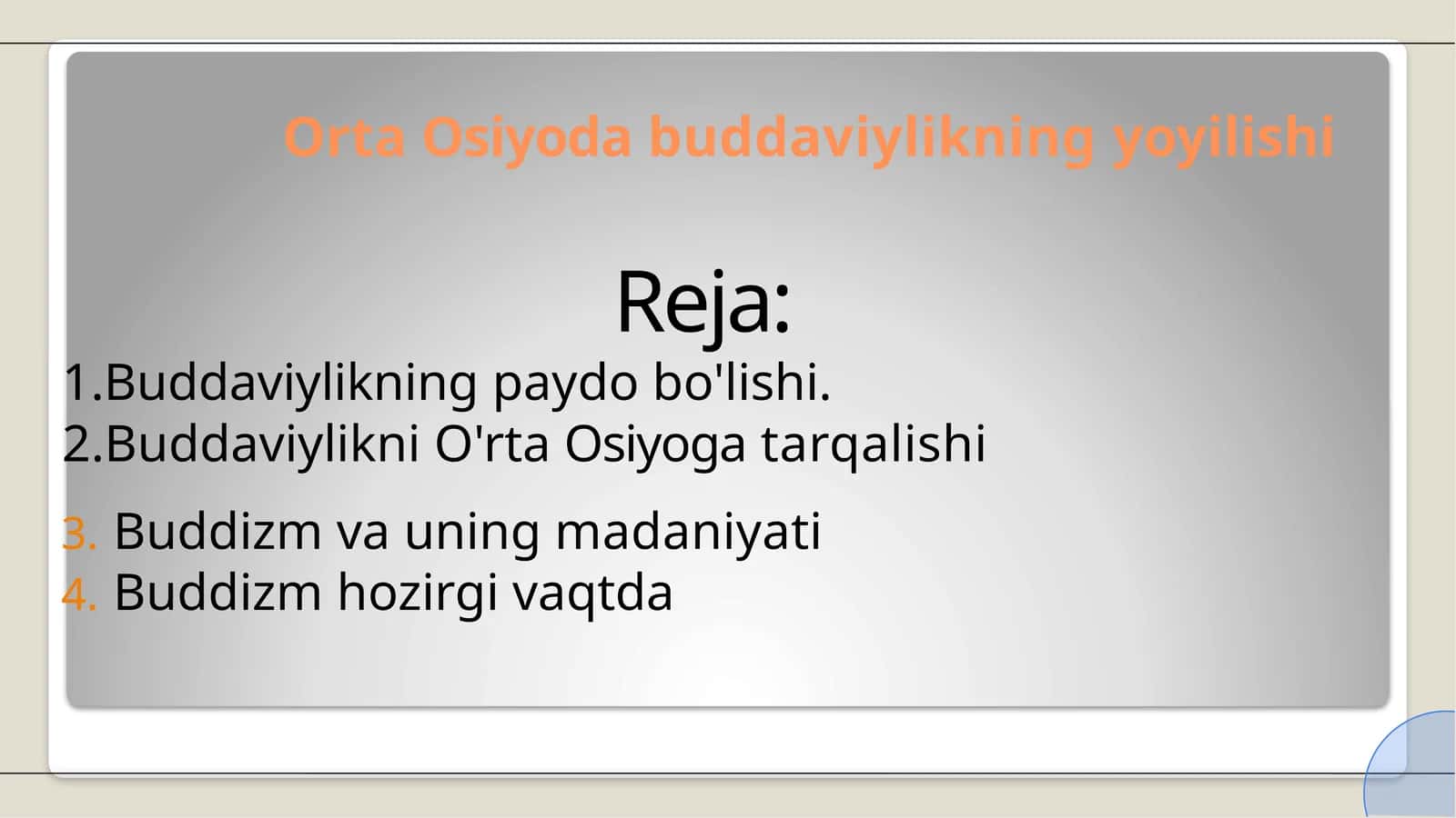 Orta Osiyoda buddaviylikning yoyilishi