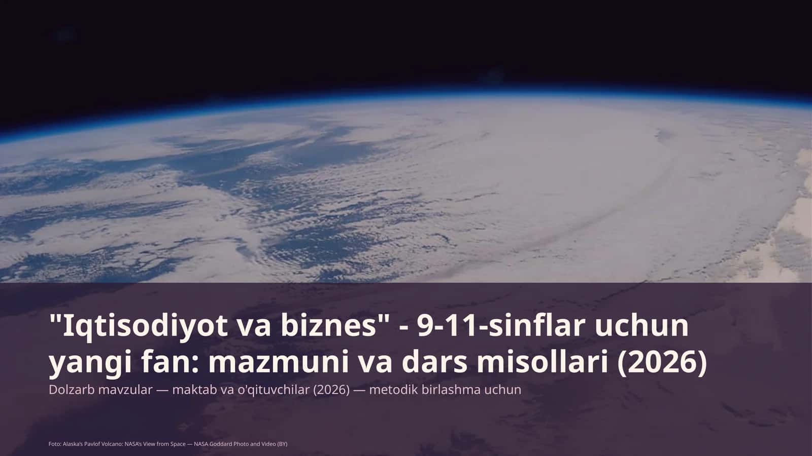 Iqtisodiyot va biznes - 9-11-sinflar uchun yangi fan: mazmuni va dars misollari