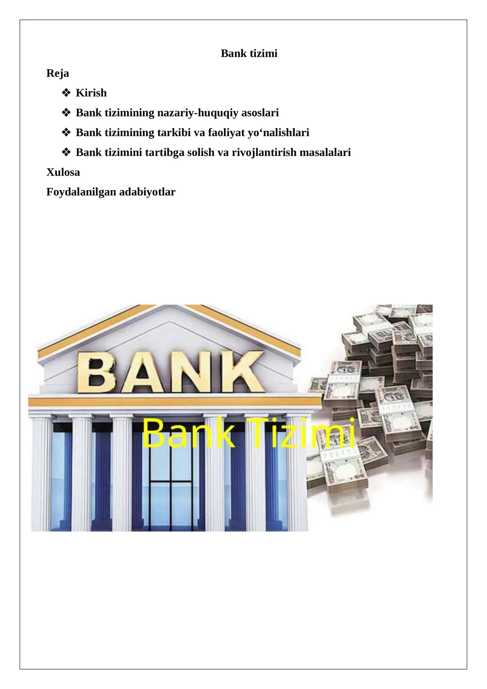 Bank tizimi