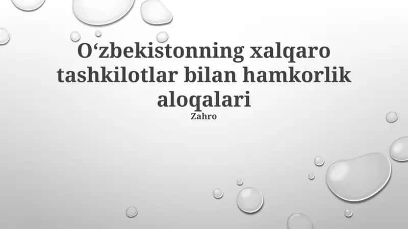 Tashkilotlar bilan hamkorlik aloqalari