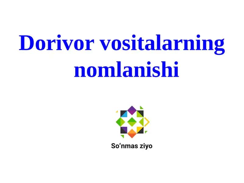Dorivor vositalarning nomlanishi