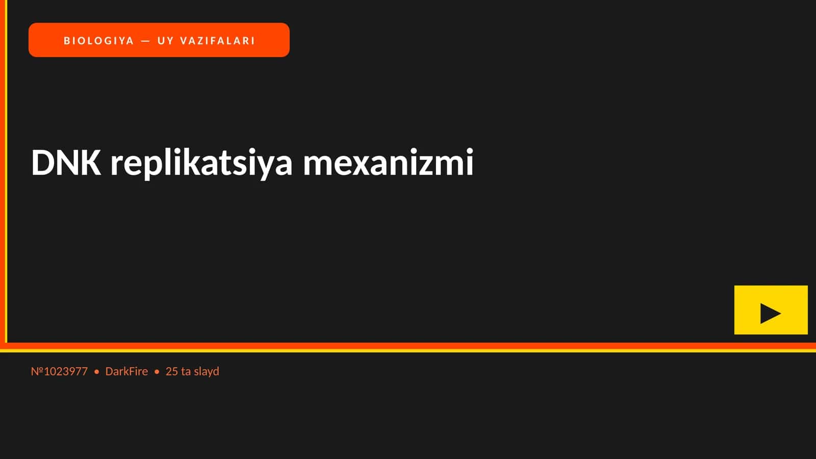 DNK replikatsiya mexanizmi