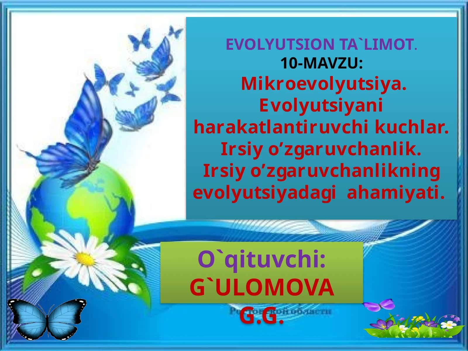 EVOLYUTSION TA`LIMOT.10