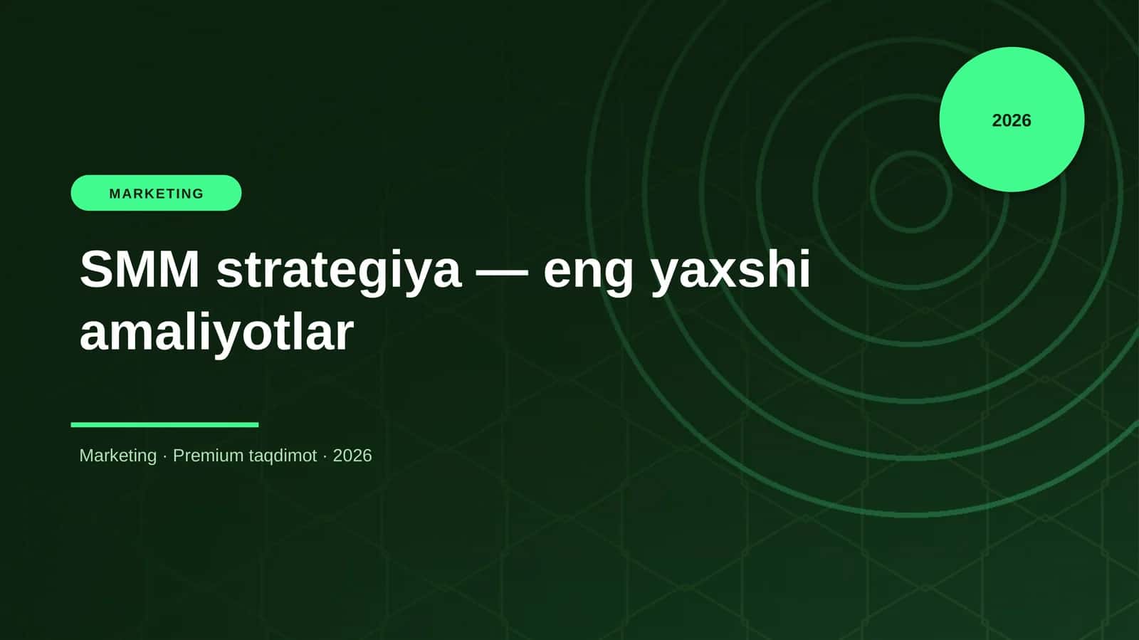 SMM strategiya — eng yaxshi amaliyotlar