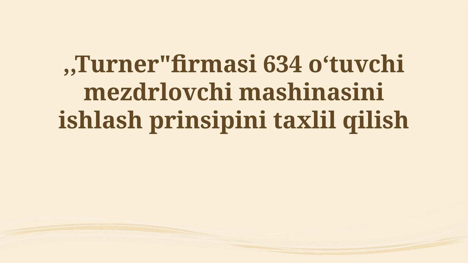 Turner 634 Mashinasi