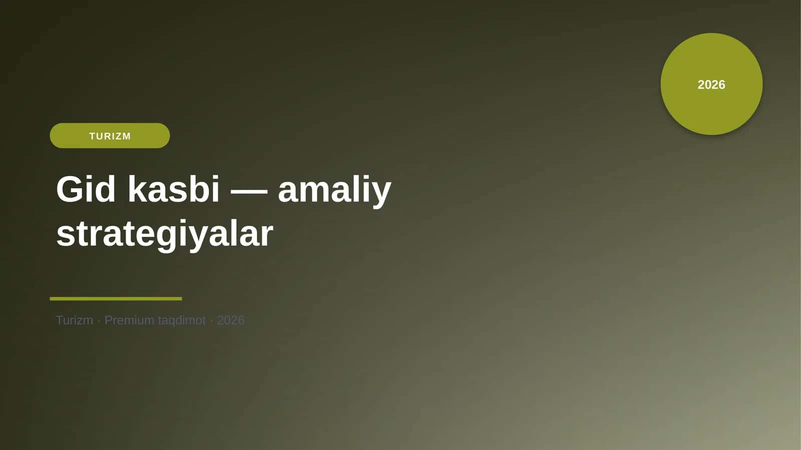 Gid kasbi — amaliy strategiyalar