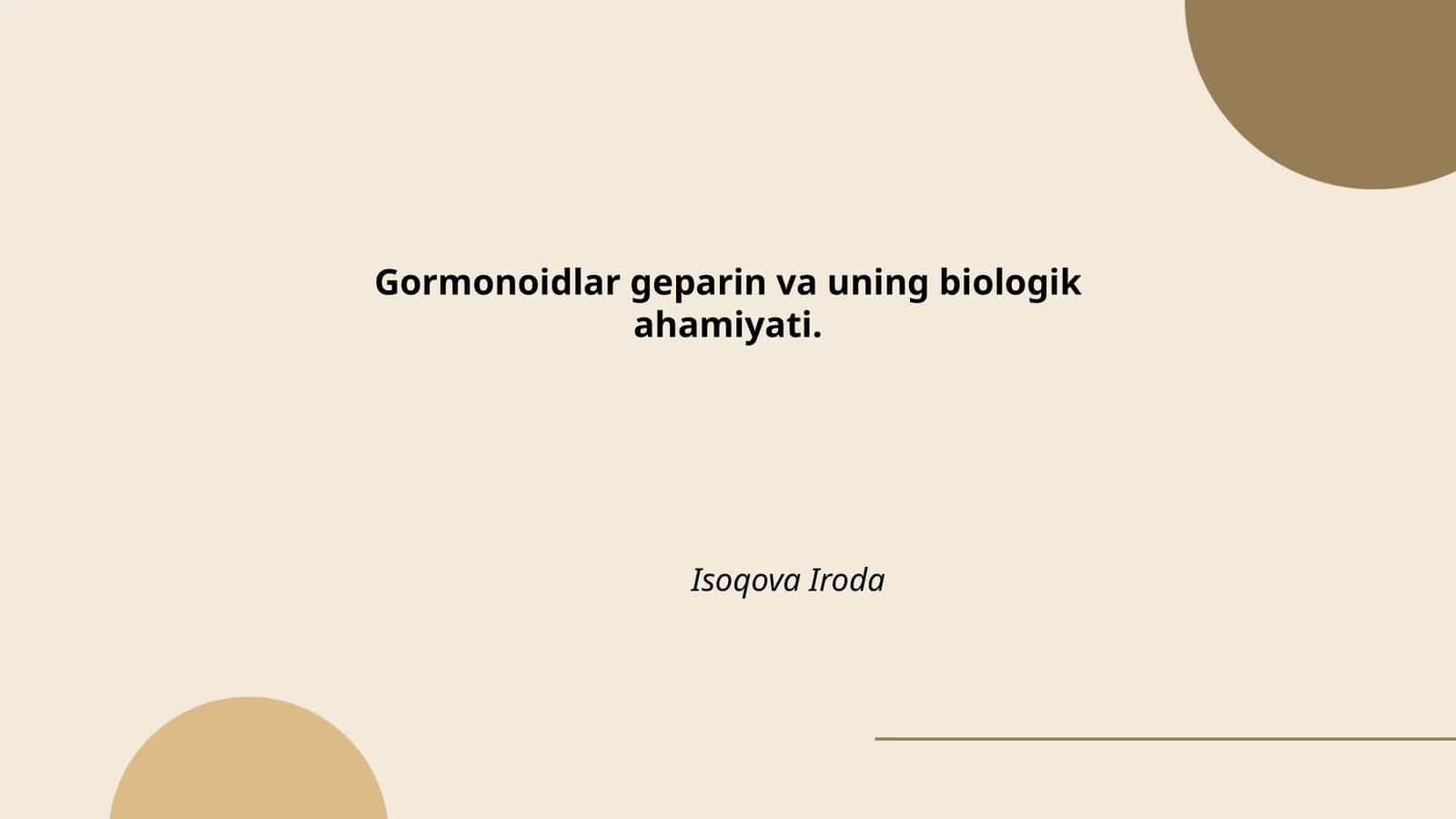 Gormonoidlar va ularning biologik ahamiyati