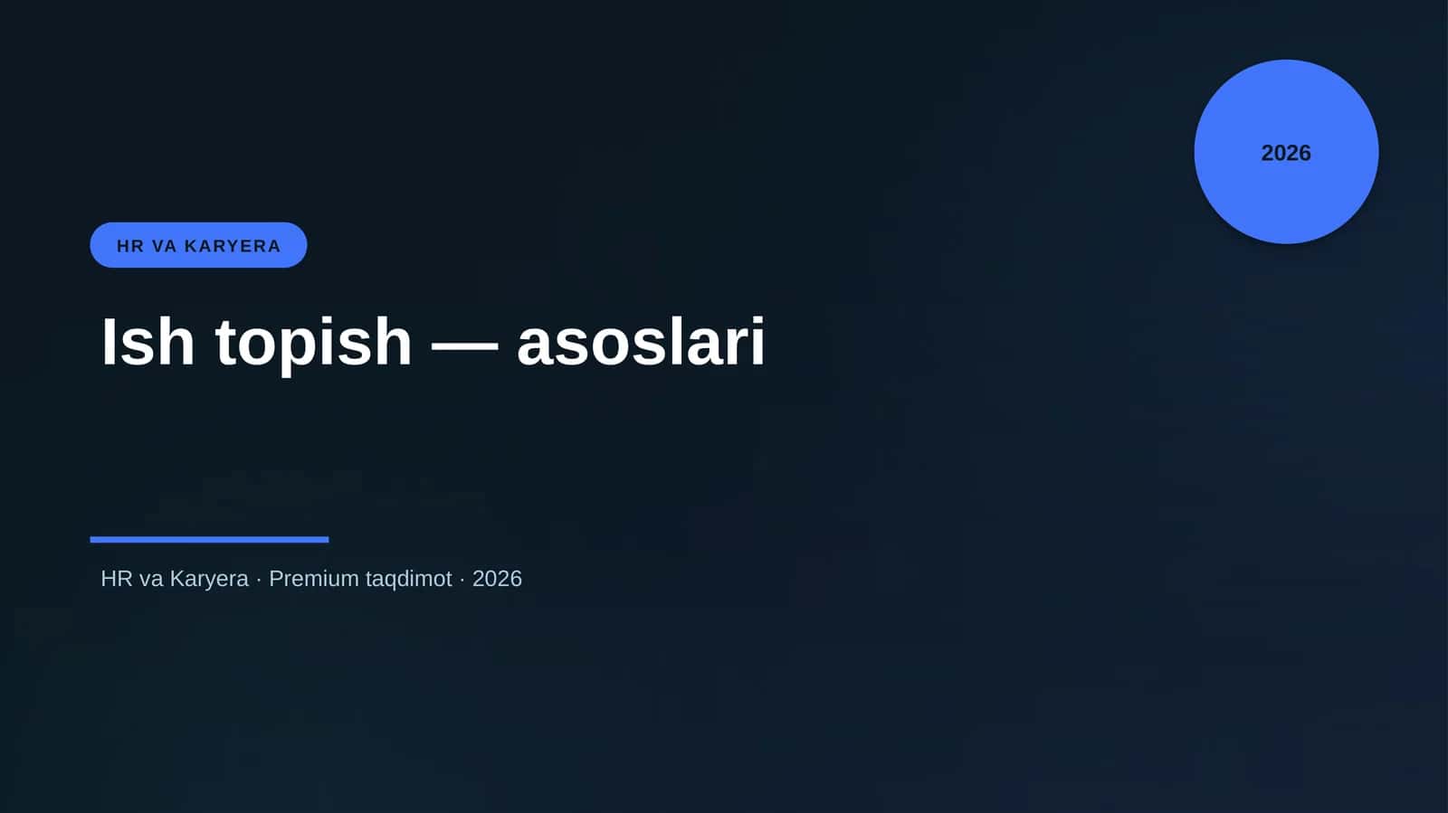 Ish topish — asoslari