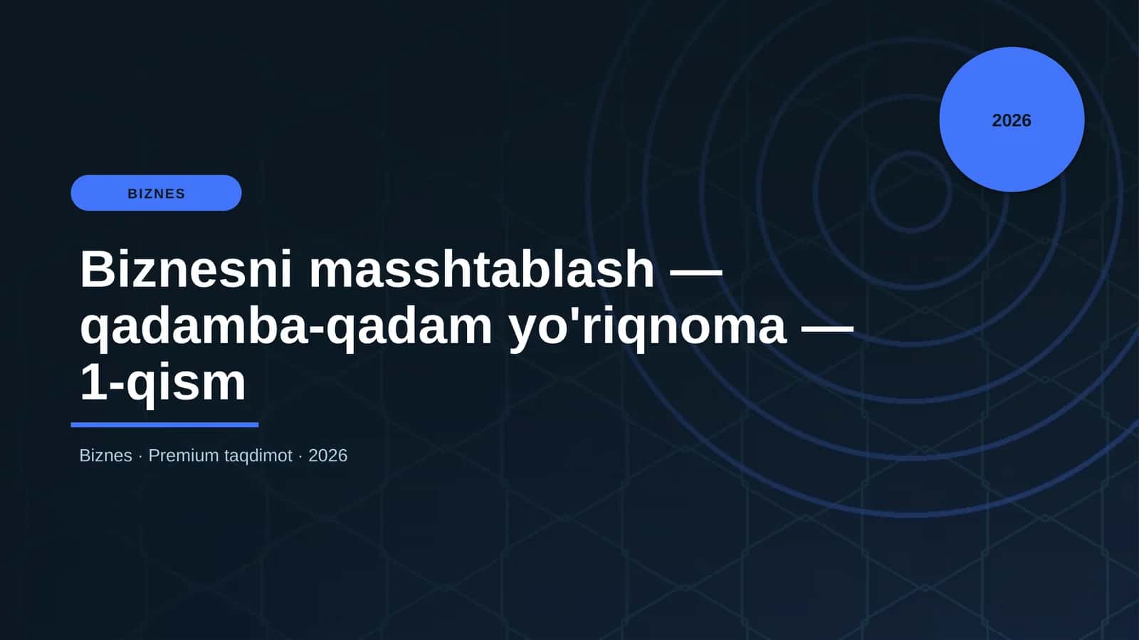 Biznesni masshtablash — qadamba-qadam yo'riqnoma — 1