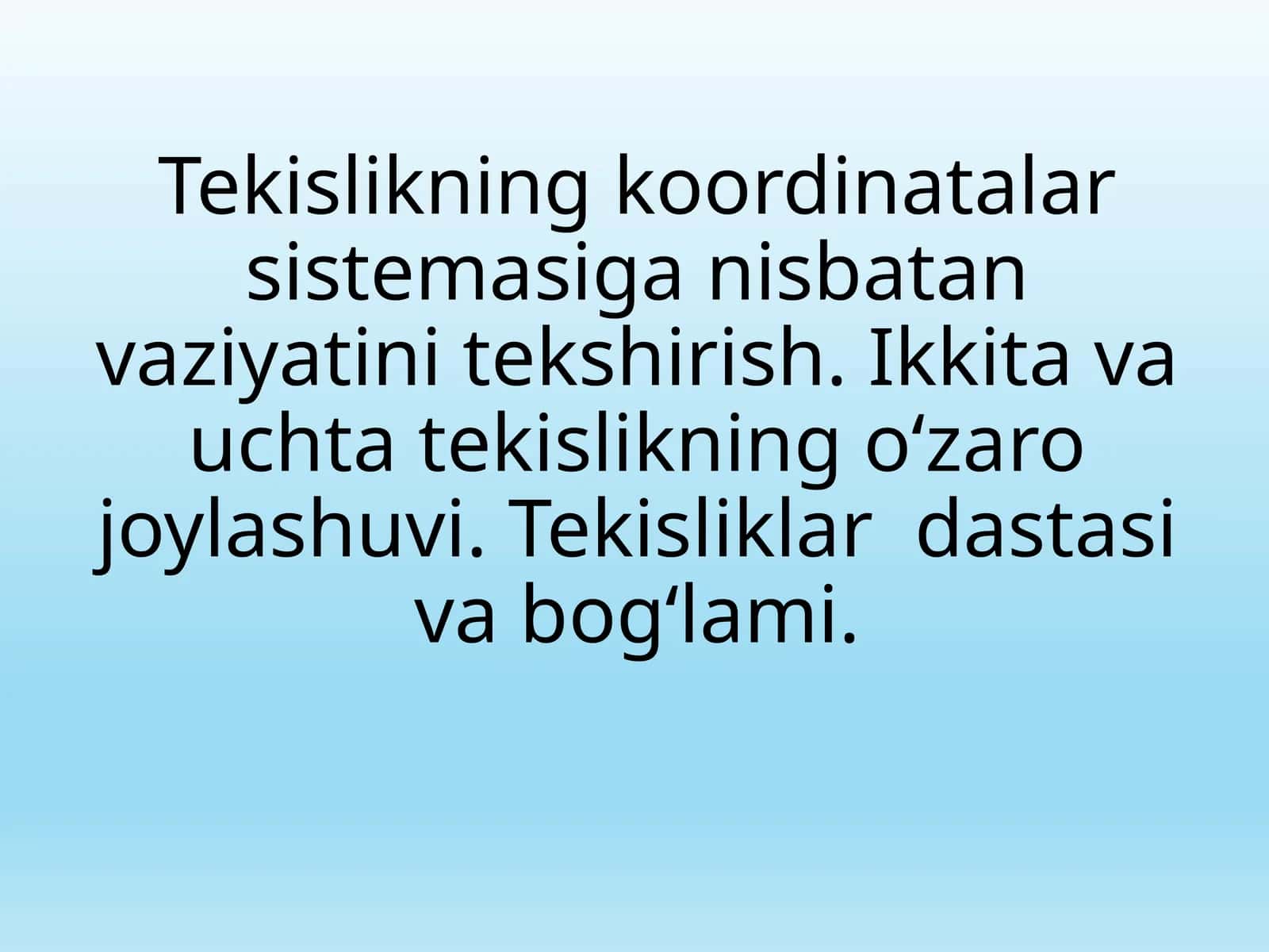Tekislikning affin reperdagi turli tenglamalari