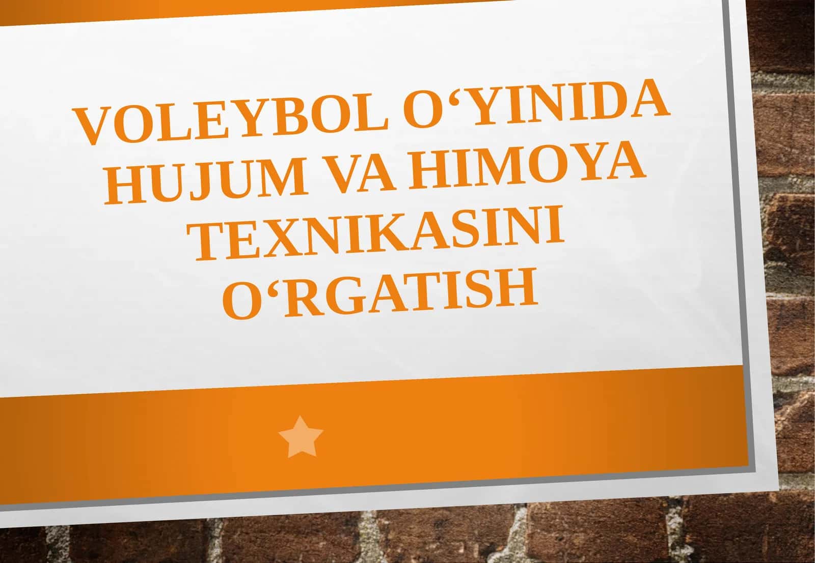 Voleybolo‘yinidahujumvahimoyatexnikasinio‘rgatish