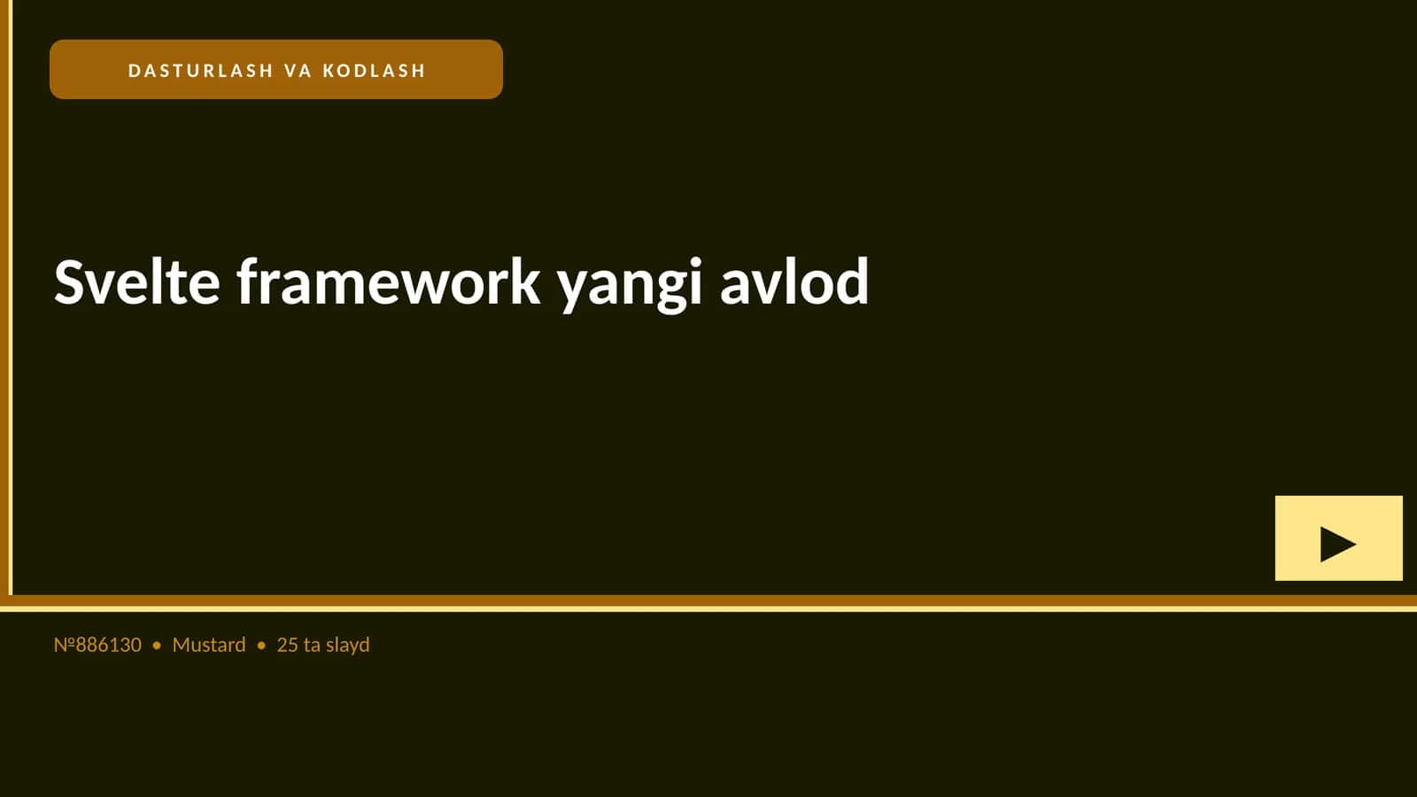 Svelte framework yangi avlod