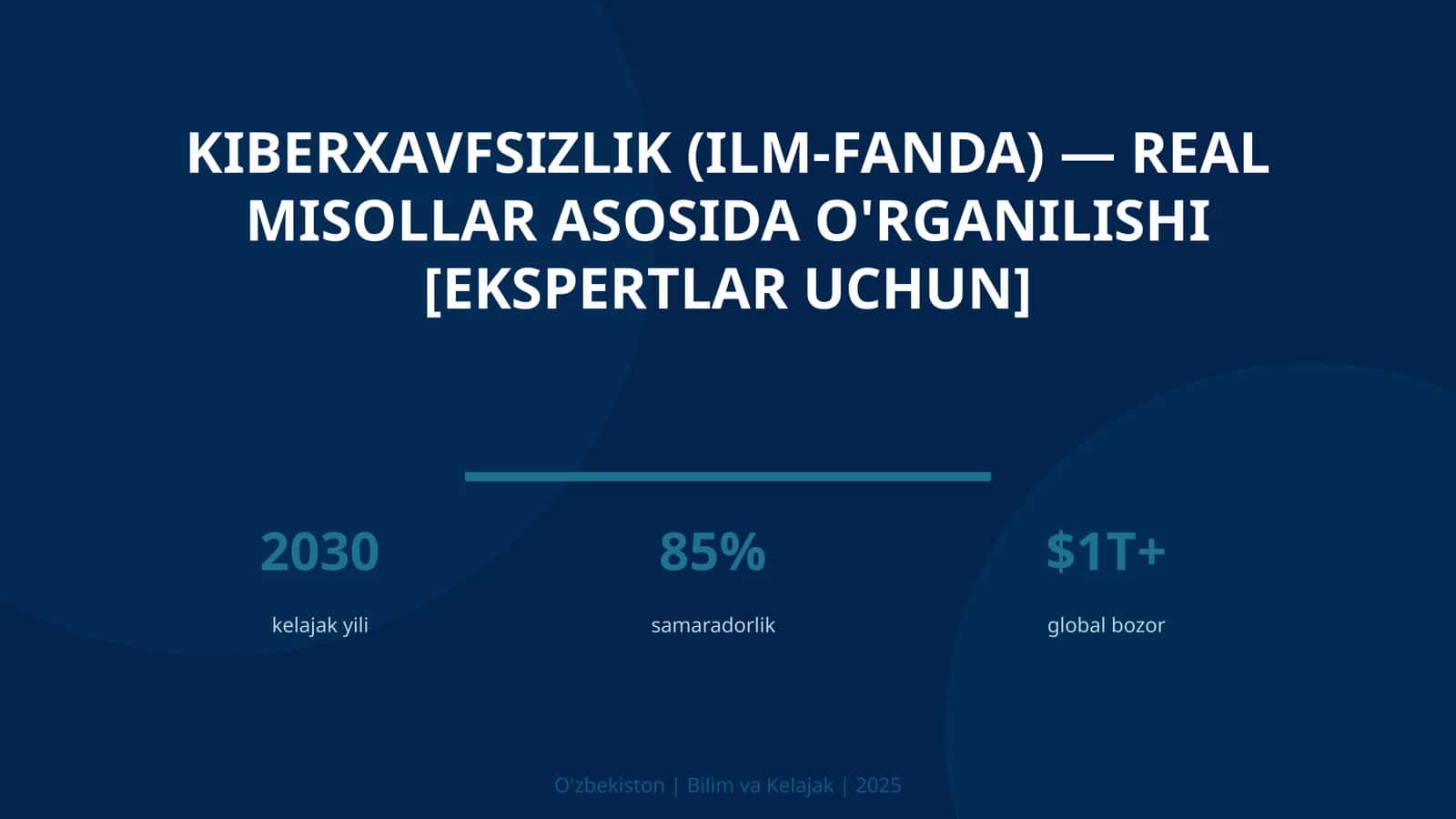 KIBERXAVFSIZLIK (ILM-FANDA) — REAL MISOLLAR ASOSIDA O'RGANILISHI [EKSPERTLAR UCHUN]