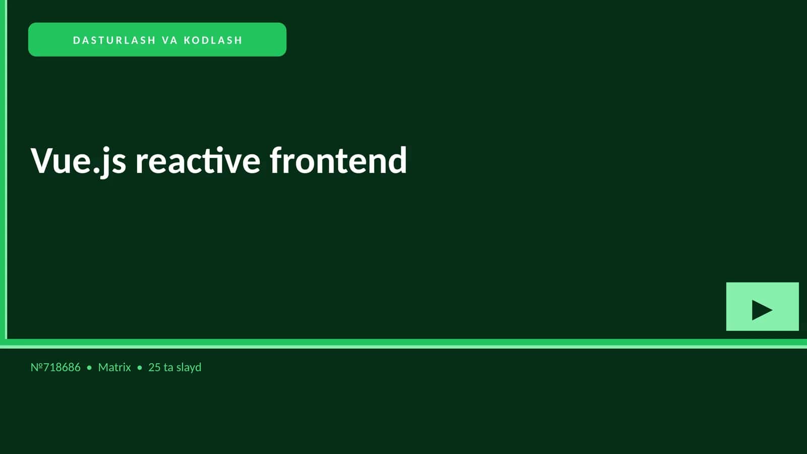 Vue.js reactive frontend